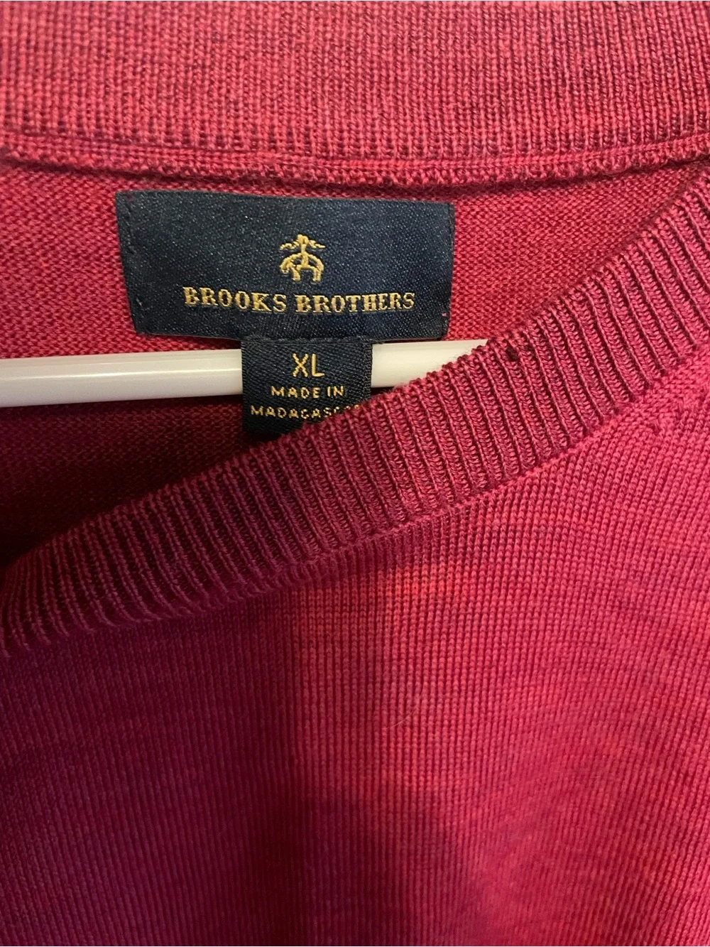 Brooks Brothers Men's Crewneck Sweater in Burgundy Red